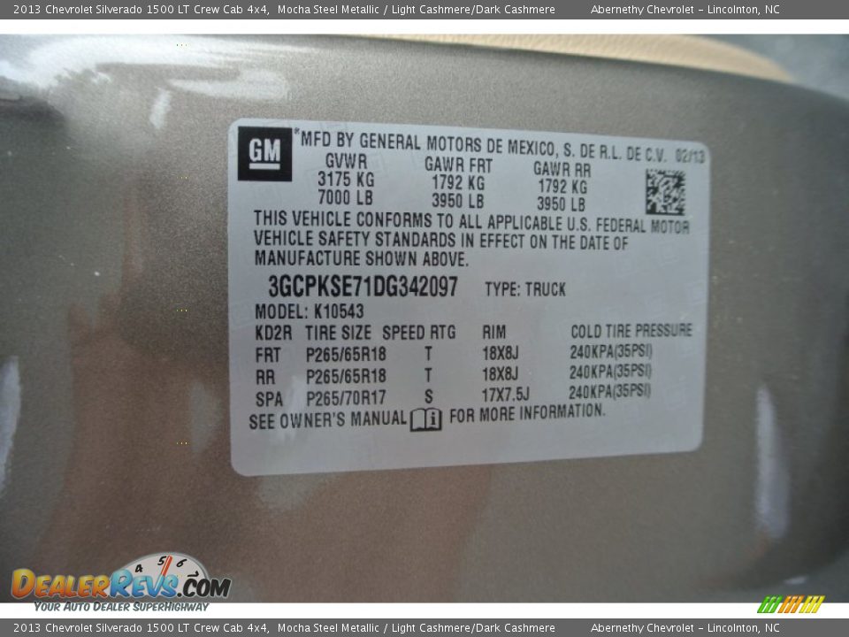 2013 Chevrolet Silverado 1500 LT Crew Cab 4x4 Mocha Steel Metallic / Light Cashmere/Dark Cashmere Photo #7
