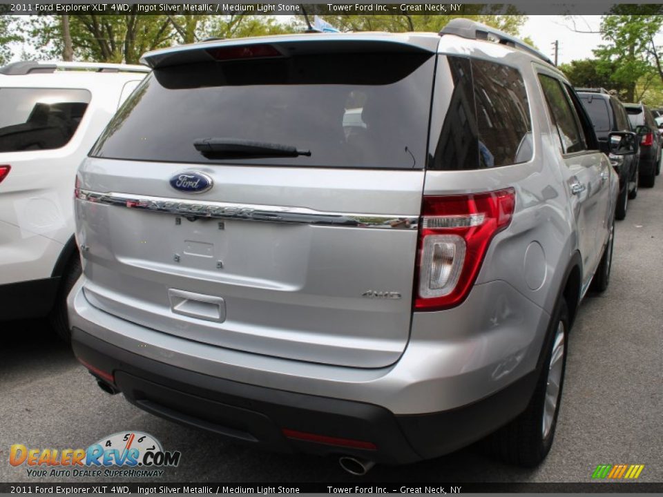 2011 Ford Explorer XLT 4WD Ingot Silver Metallic / Medium Light Stone Photo #4
