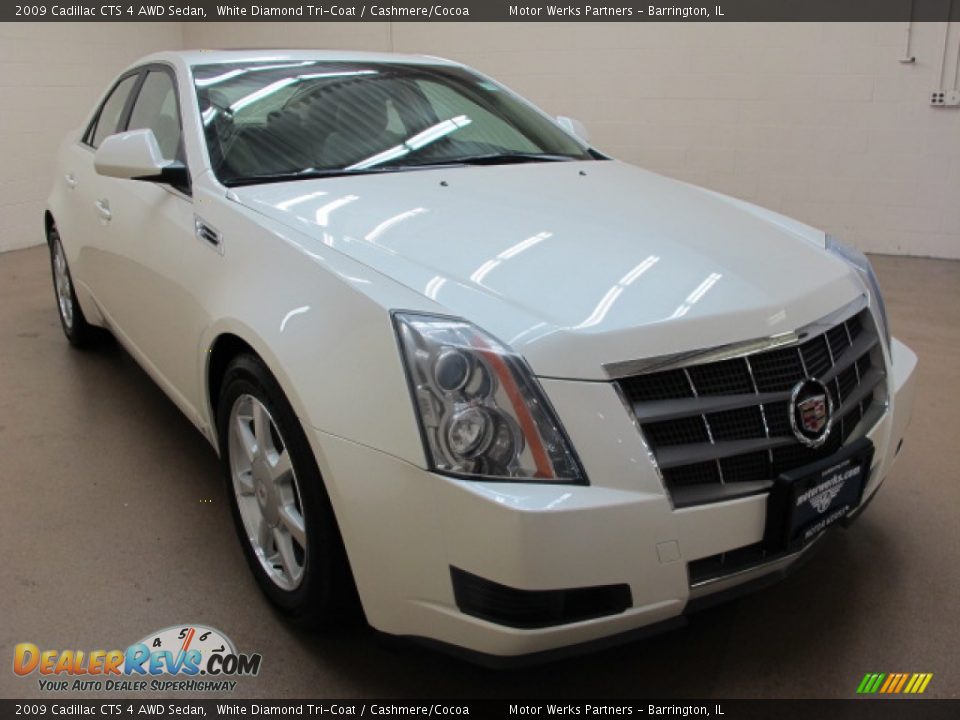 2009 Cadillac CTS 4 AWD Sedan White Diamond Tri-Coat / Cashmere/Cocoa Photo #1