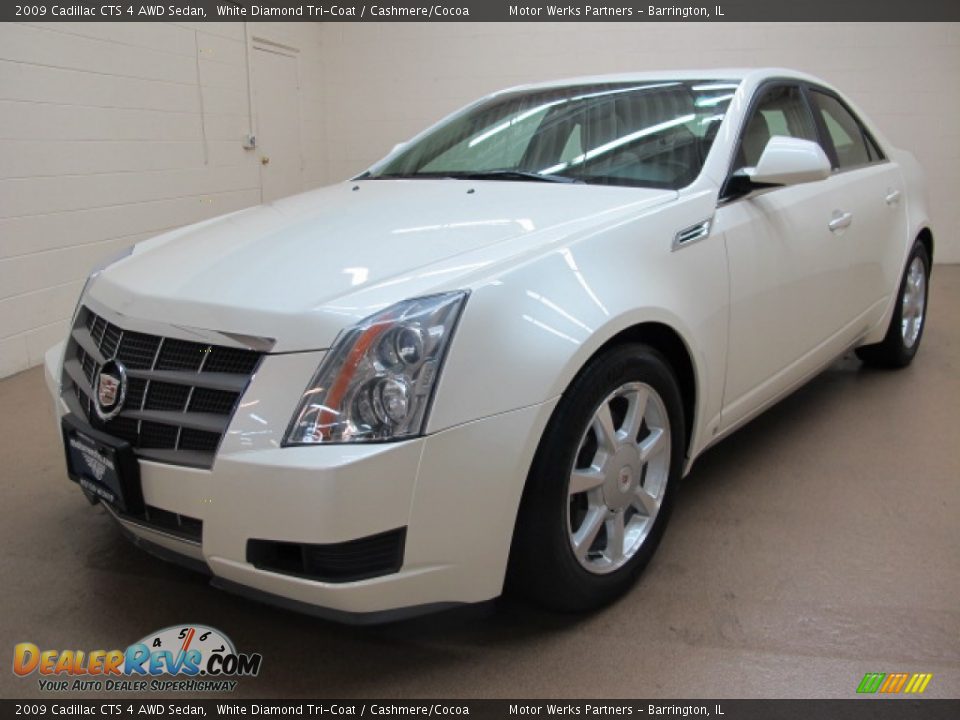 2009 Cadillac CTS 4 AWD Sedan White Diamond Tri-Coat / Cashmere/Cocoa Photo #3