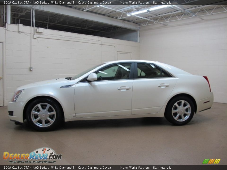 2009 Cadillac CTS 4 AWD Sedan White Diamond Tri-Coat / Cashmere/Cocoa Photo #4