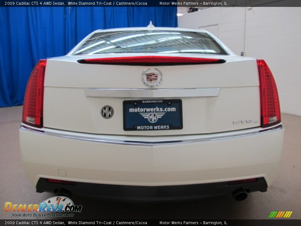 2009 Cadillac CTS 4 AWD Sedan White Diamond Tri-Coat / Cashmere/Cocoa Photo #6