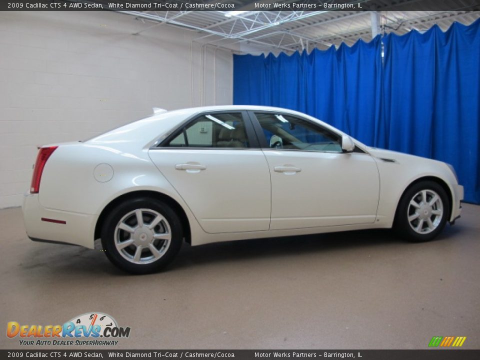 2009 Cadillac CTS 4 AWD Sedan White Diamond Tri-Coat / Cashmere/Cocoa Photo #8