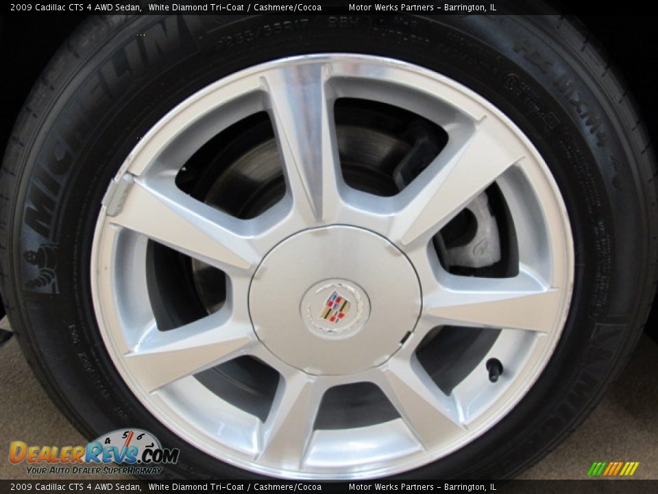 2009 Cadillac CTS 4 AWD Sedan White Diamond Tri-Coat / Cashmere/Cocoa Photo #11