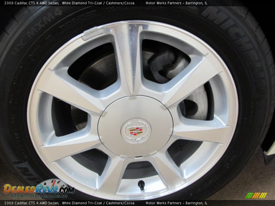 2009 Cadillac CTS 4 AWD Sedan White Diamond Tri-Coat / Cashmere/Cocoa Photo #12