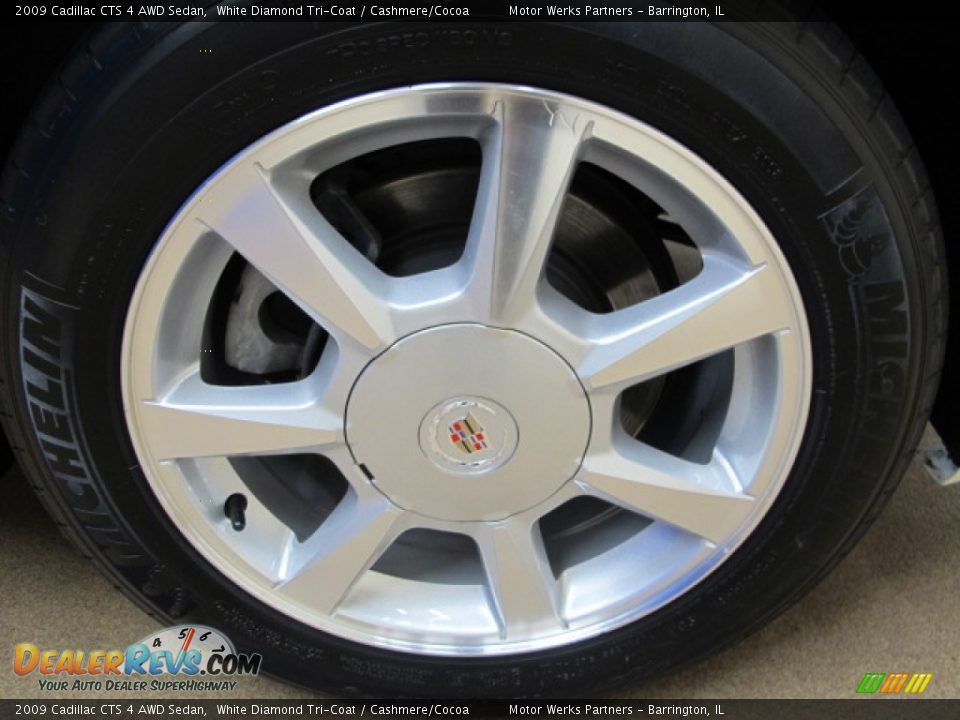 2009 Cadillac CTS 4 AWD Sedan White Diamond Tri-Coat / Cashmere/Cocoa Photo #14