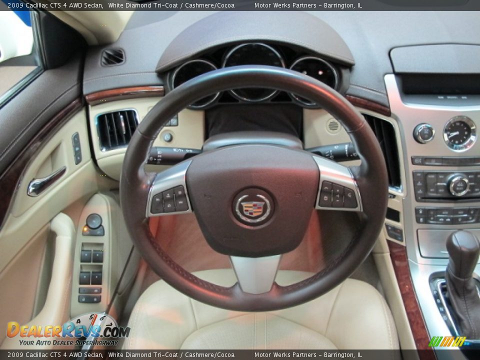 2009 Cadillac CTS 4 AWD Sedan White Diamond Tri-Coat / Cashmere/Cocoa Photo #23