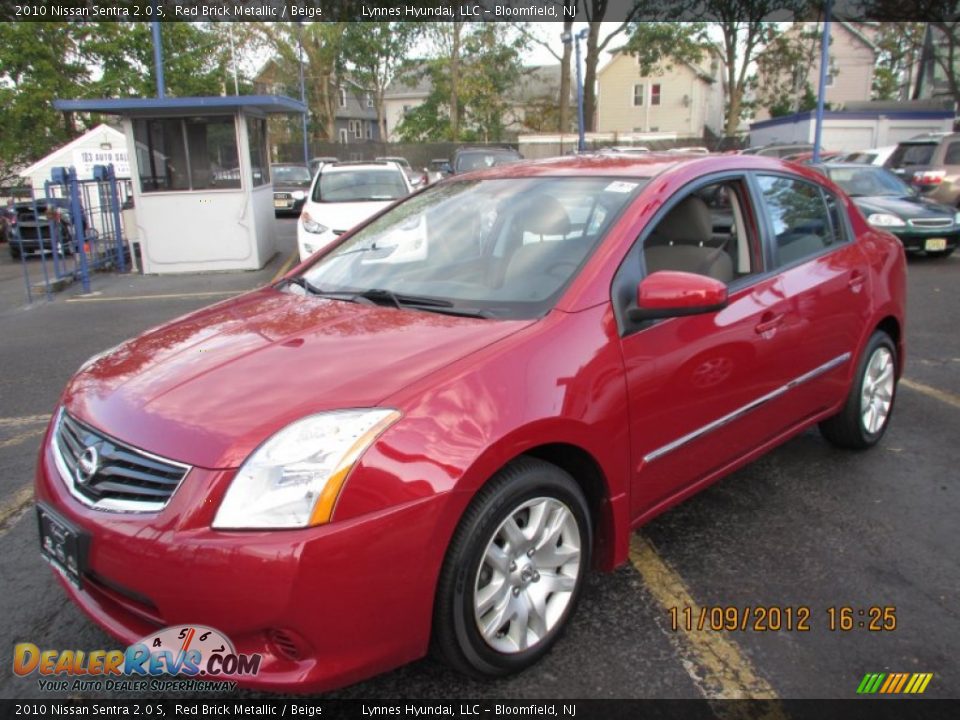 2010 Nissan Sentra 2.0 S Red Brick Metallic / Beige Photo #2