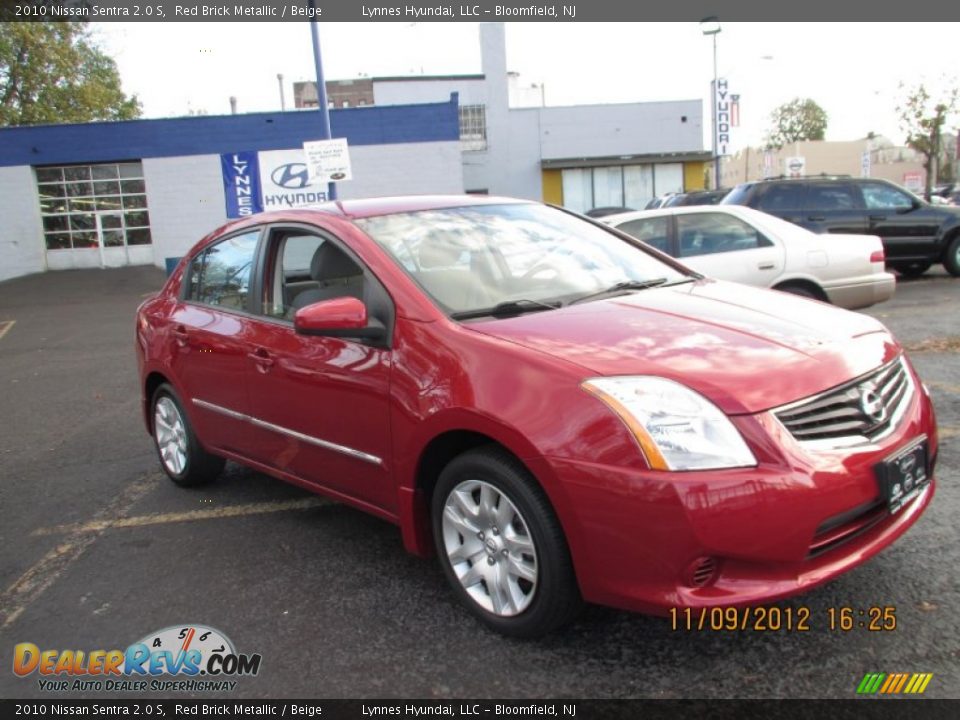 2010 Nissan Sentra 2.0 S Red Brick Metallic / Beige Photo #3