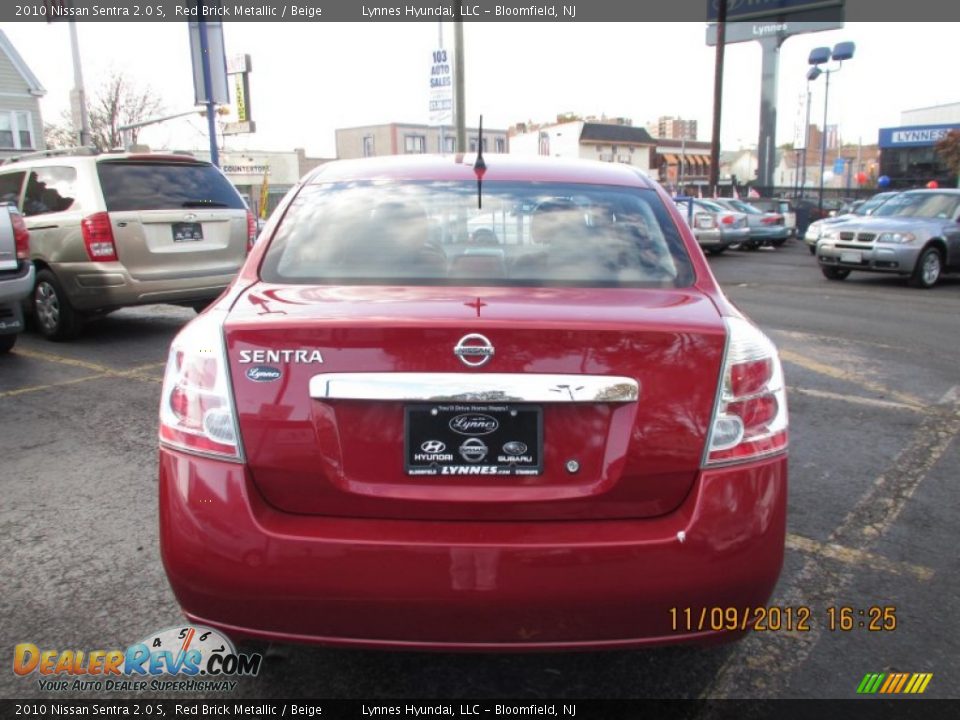 2010 Nissan Sentra 2.0 S Red Brick Metallic / Beige Photo #4