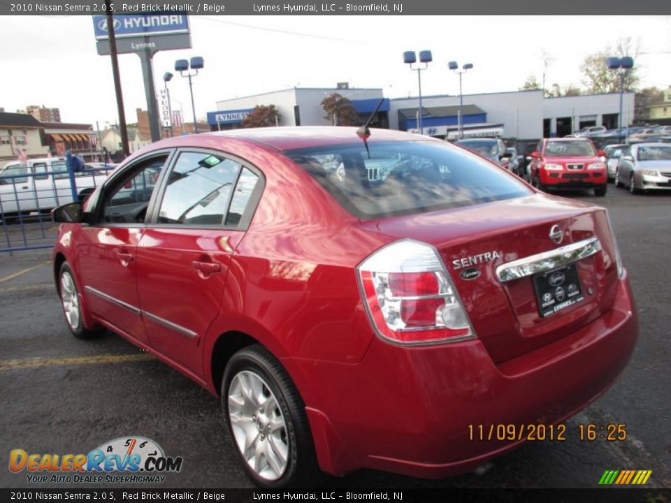 2010 Nissan Sentra 2.0 S Red Brick Metallic / Beige Photo #5