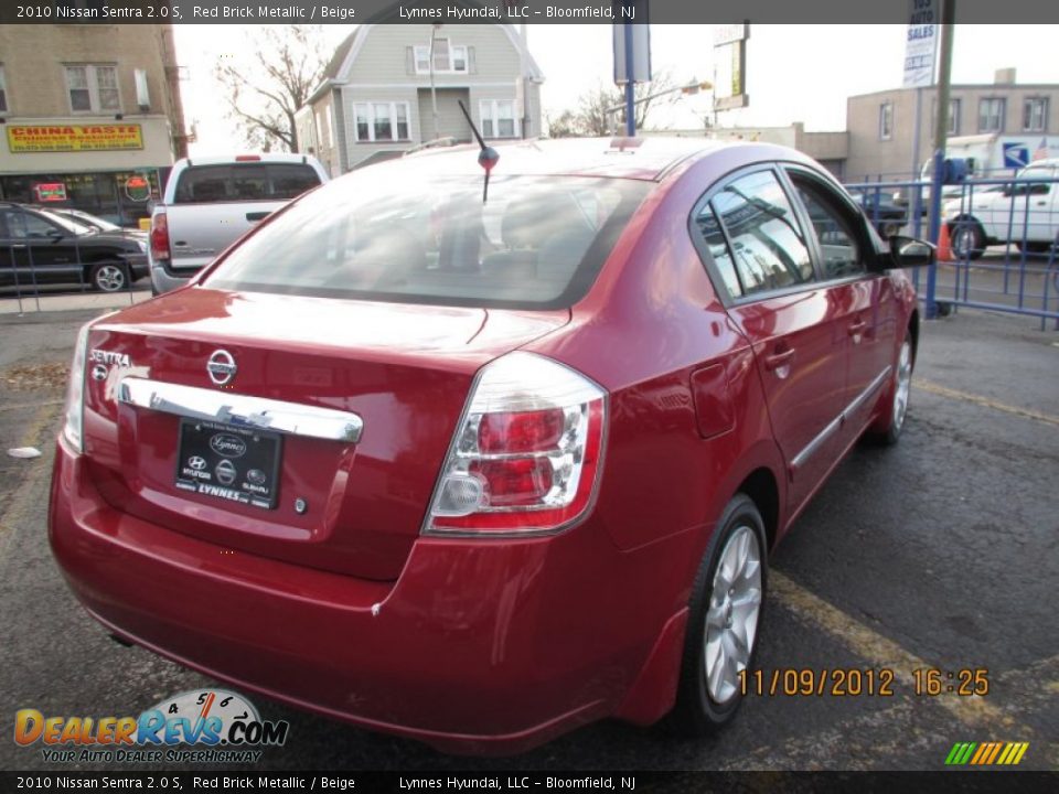2010 Nissan Sentra 2.0 S Red Brick Metallic / Beige Photo #6