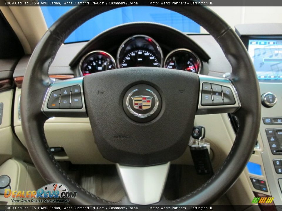 2009 Cadillac CTS 4 AWD Sedan White Diamond Tri-Coat / Cashmere/Cocoa Photo #33