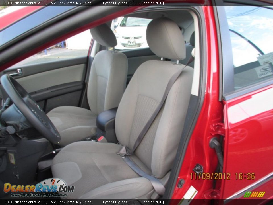 2010 Nissan Sentra 2.0 S Red Brick Metallic / Beige Photo #11