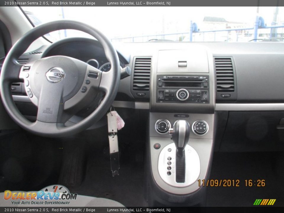 2010 Nissan Sentra 2.0 S Red Brick Metallic / Beige Photo #13
