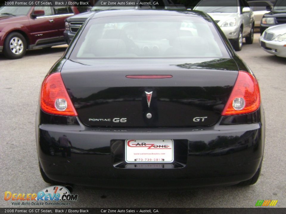 2008 Pontiac G6 GT Sedan Black / Ebony Black Photo #5