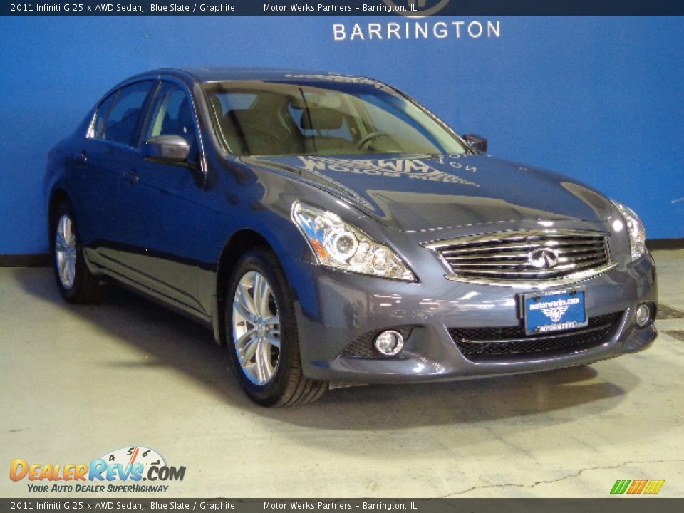 2011 Infiniti G 25 x AWD Sedan Blue Slate / Graphite Photo #1