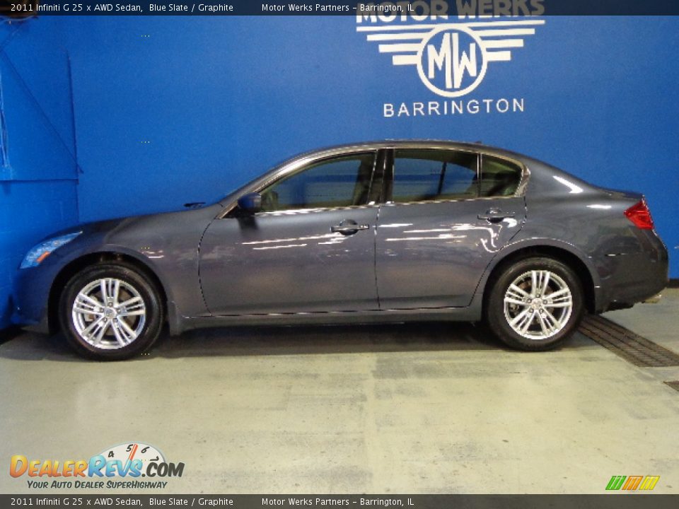 2011 Infiniti G 25 x AWD Sedan Blue Slate / Graphite Photo #12