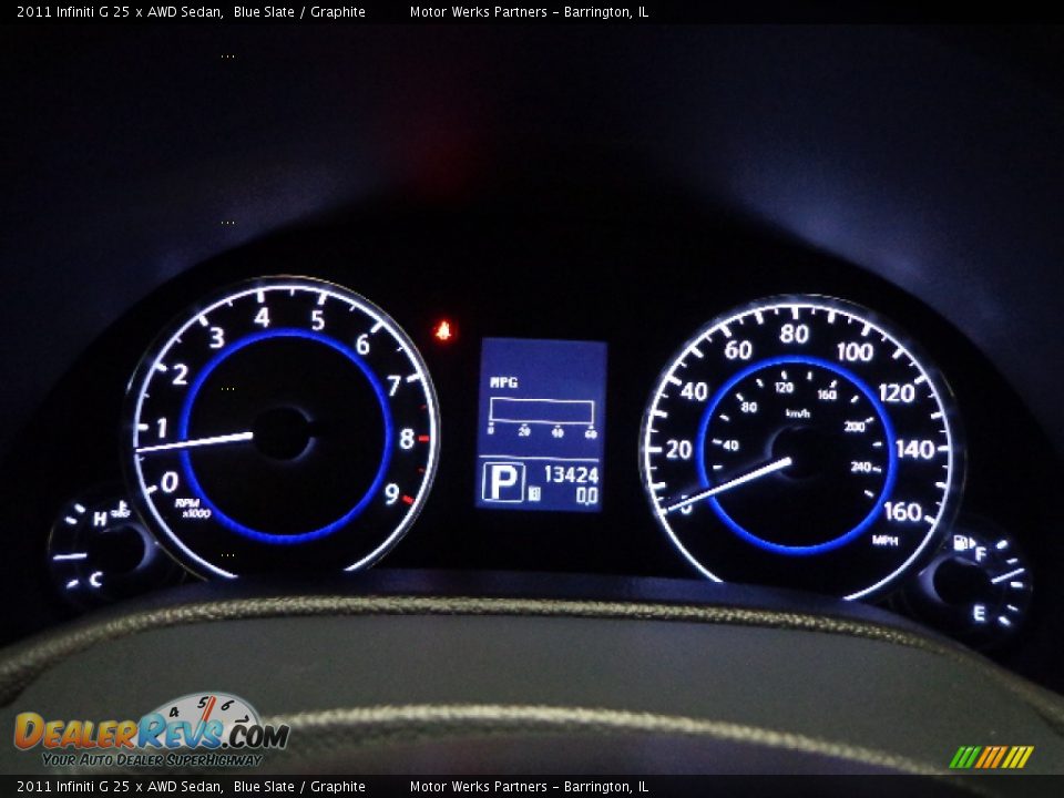 2011 Infiniti G 25 x AWD Sedan Blue Slate / Graphite Photo #17