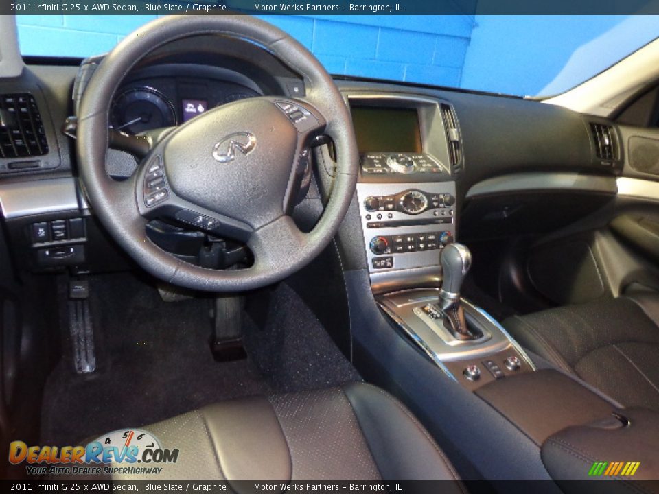 2011 Infiniti G 25 x AWD Sedan Blue Slate / Graphite Photo #32