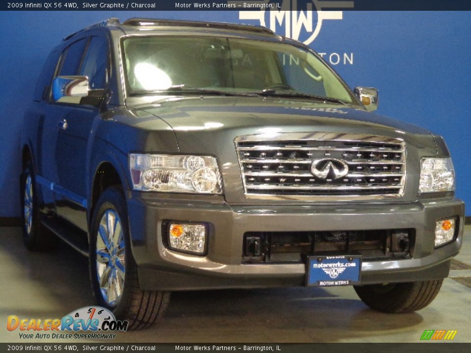 2009 Infiniti QX 56 4WD Silver Graphite / Charcoal Photo #1