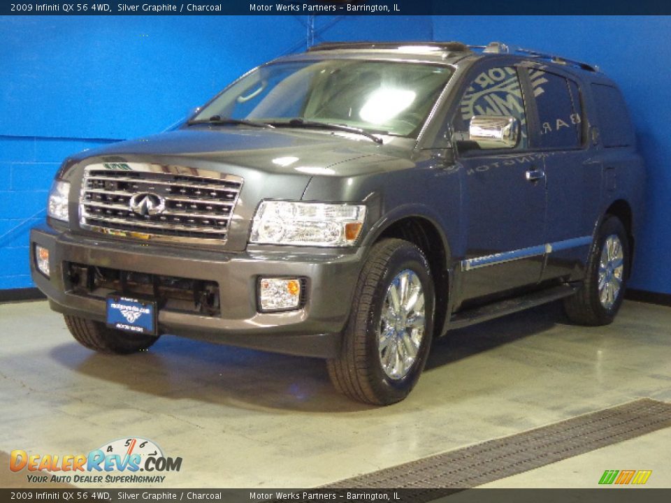2009 Infiniti QX 56 4WD Silver Graphite / Charcoal Photo #3