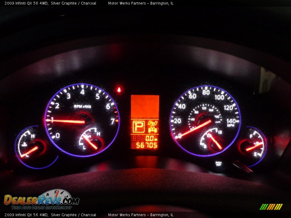 2009 Infiniti QX 56 4WD Silver Graphite / Charcoal Photo #4