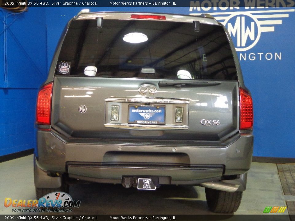2009 Infiniti QX 56 4WD Silver Graphite / Charcoal Photo #14