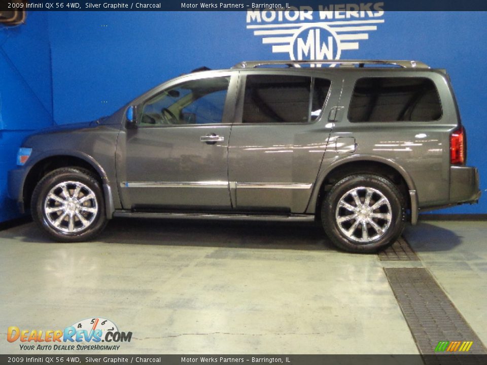 2009 Infiniti QX 56 4WD Silver Graphite / Charcoal Photo #26