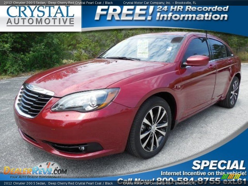 2012 Chrysler 200 S Sedan Deep Cherry Red Crystal Pearl Coat / Black Photo #1