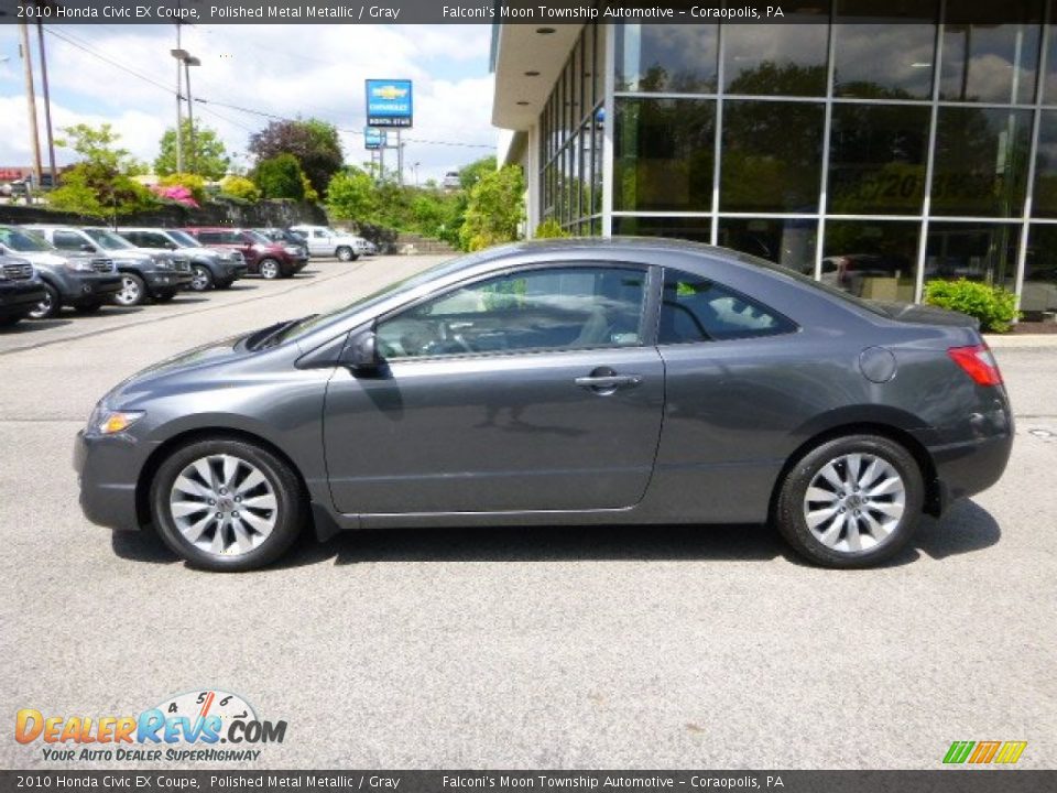 2010 Honda Civic EX Coupe Polished Metal Metallic / Gray Photo #2