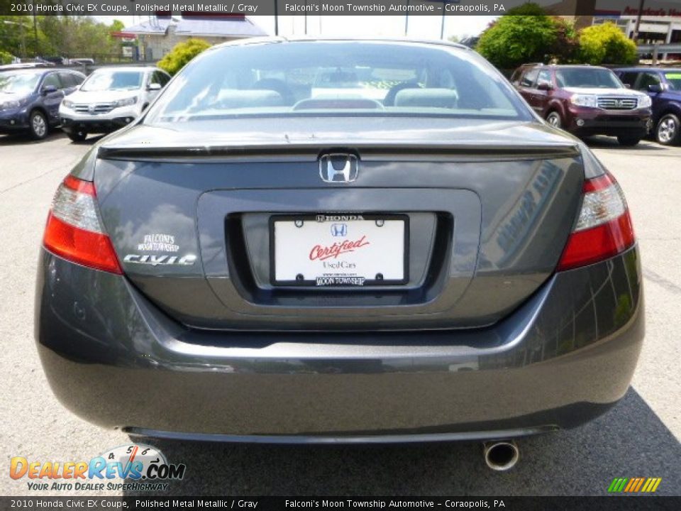 2010 Honda Civic EX Coupe Polished Metal Metallic / Gray Photo #4