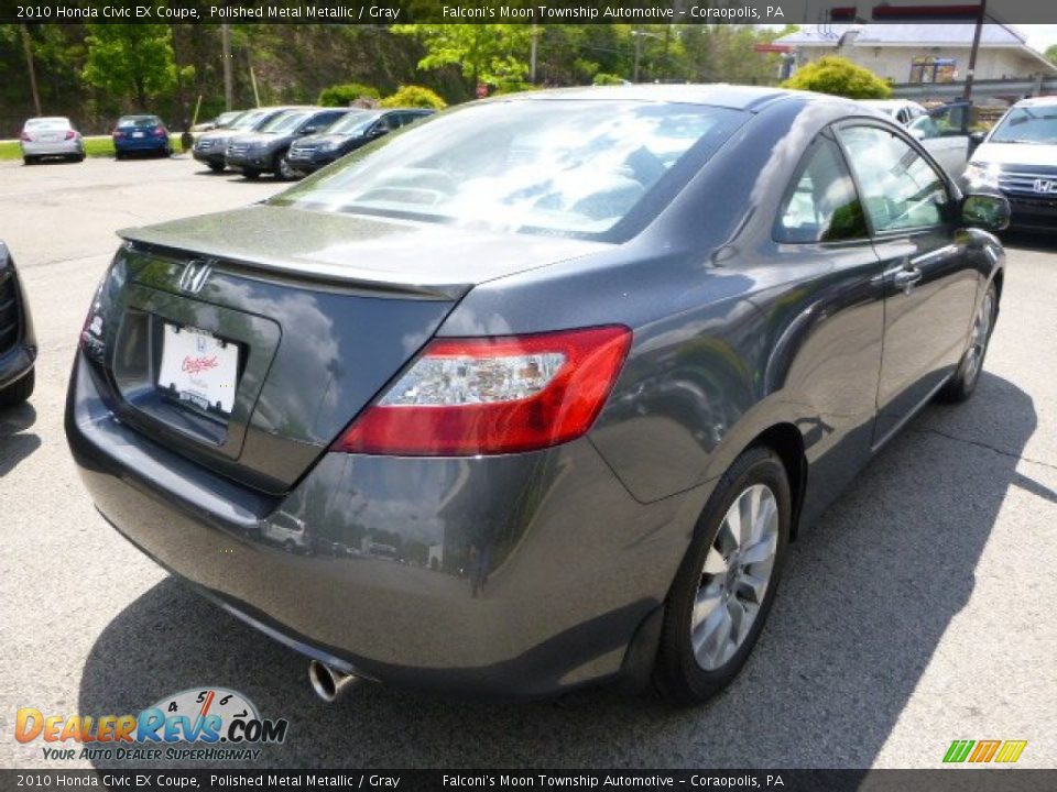 2010 Honda Civic EX Coupe Polished Metal Metallic / Gray Photo #5