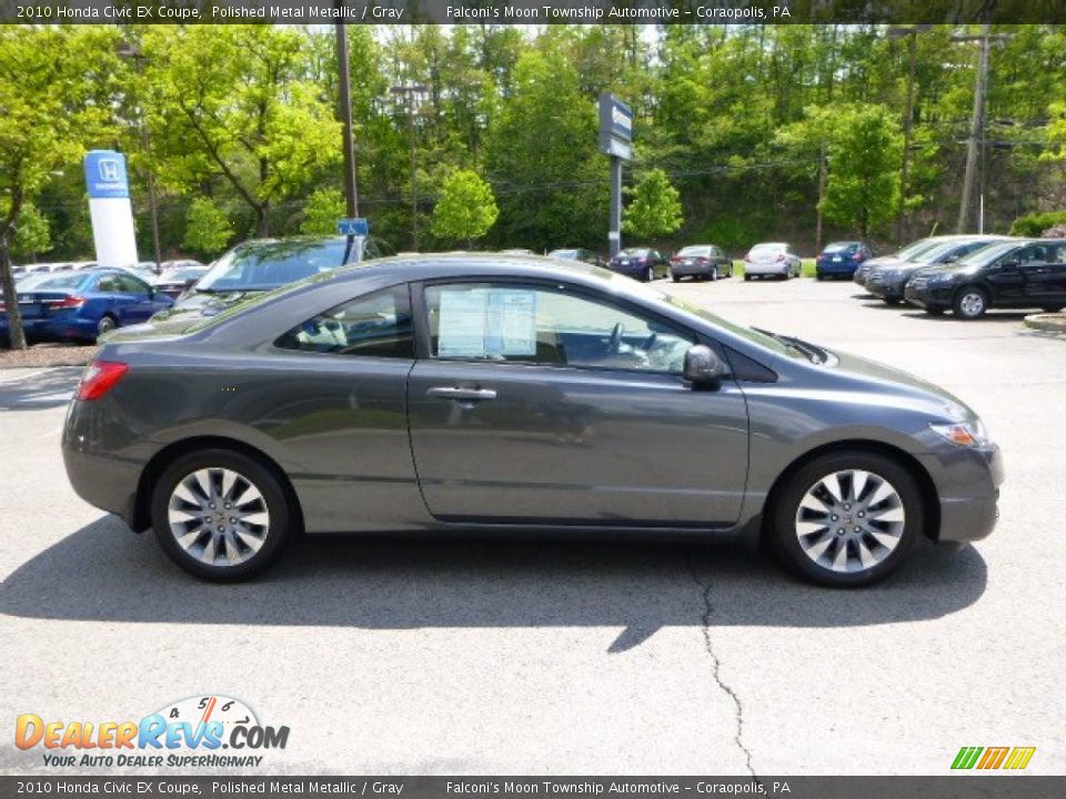 2010 Honda Civic EX Coupe Polished Metal Metallic / Gray Photo #6
