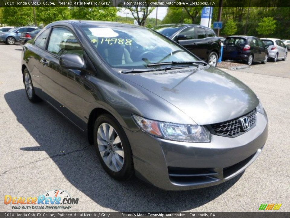 2010 Honda Civic EX Coupe Polished Metal Metallic / Gray Photo #7