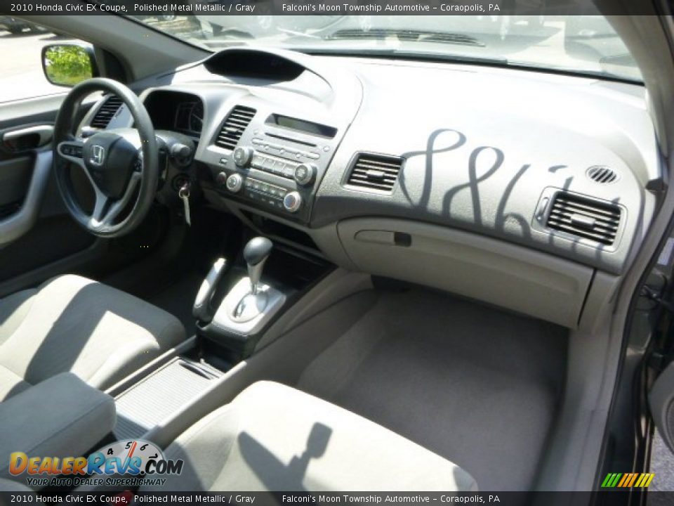 2010 Honda Civic EX Coupe Polished Metal Metallic / Gray Photo #11