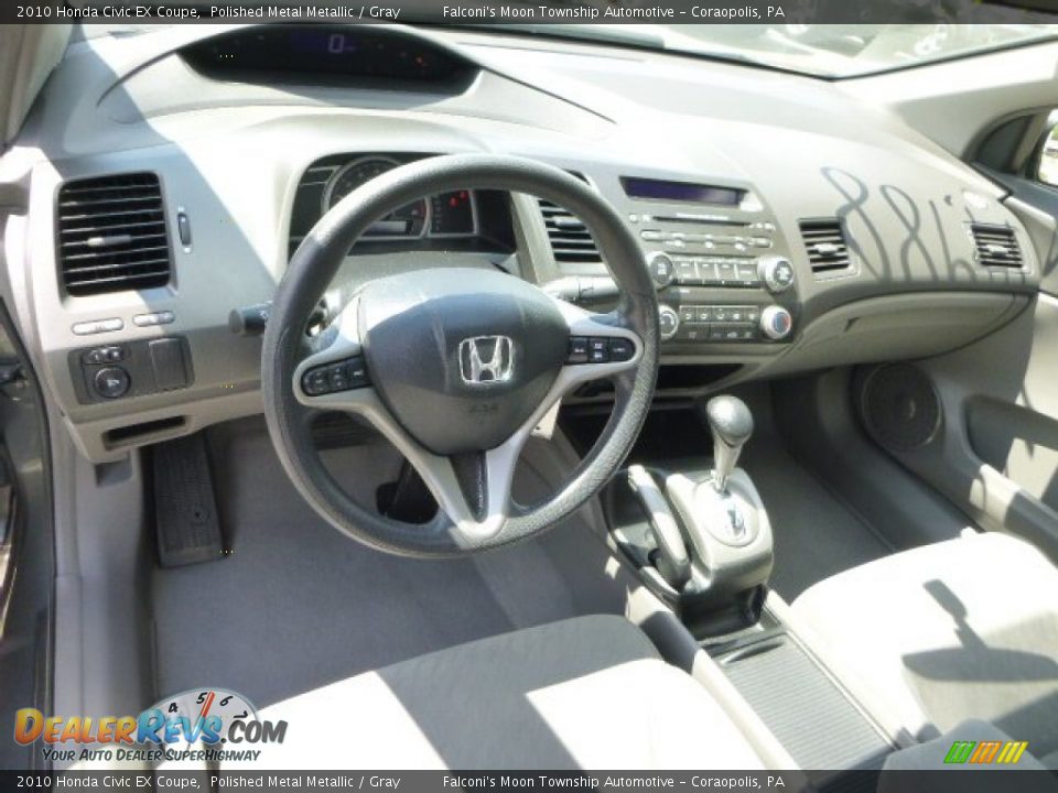 2010 Honda Civic EX Coupe Polished Metal Metallic / Gray Photo #16