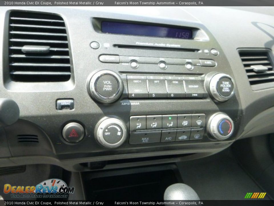 2010 Honda Civic EX Coupe Polished Metal Metallic / Gray Photo #23