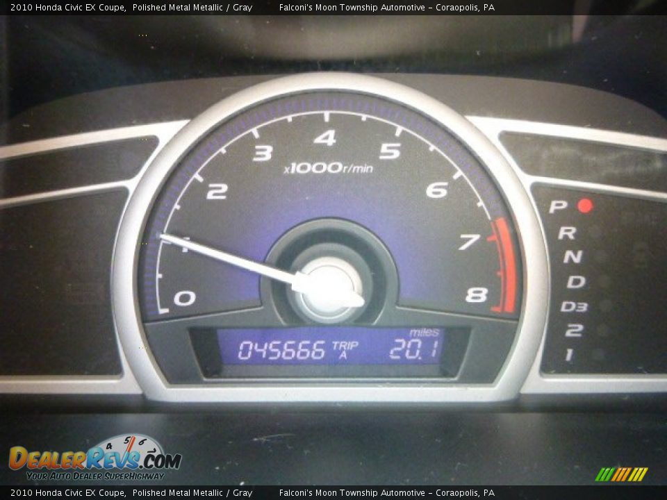 2010 Honda Civic EX Coupe Polished Metal Metallic / Gray Photo #24