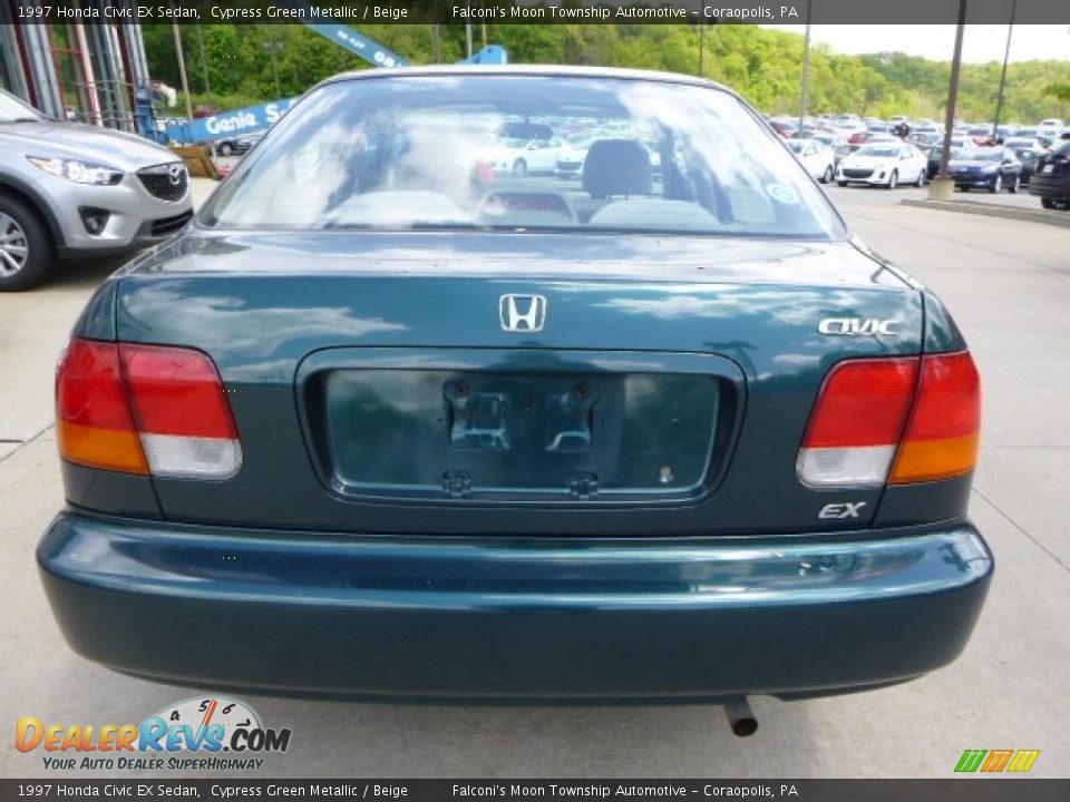 1997 Honda Civic EX Sedan Cypress Green Metallic / Beige Photo #3