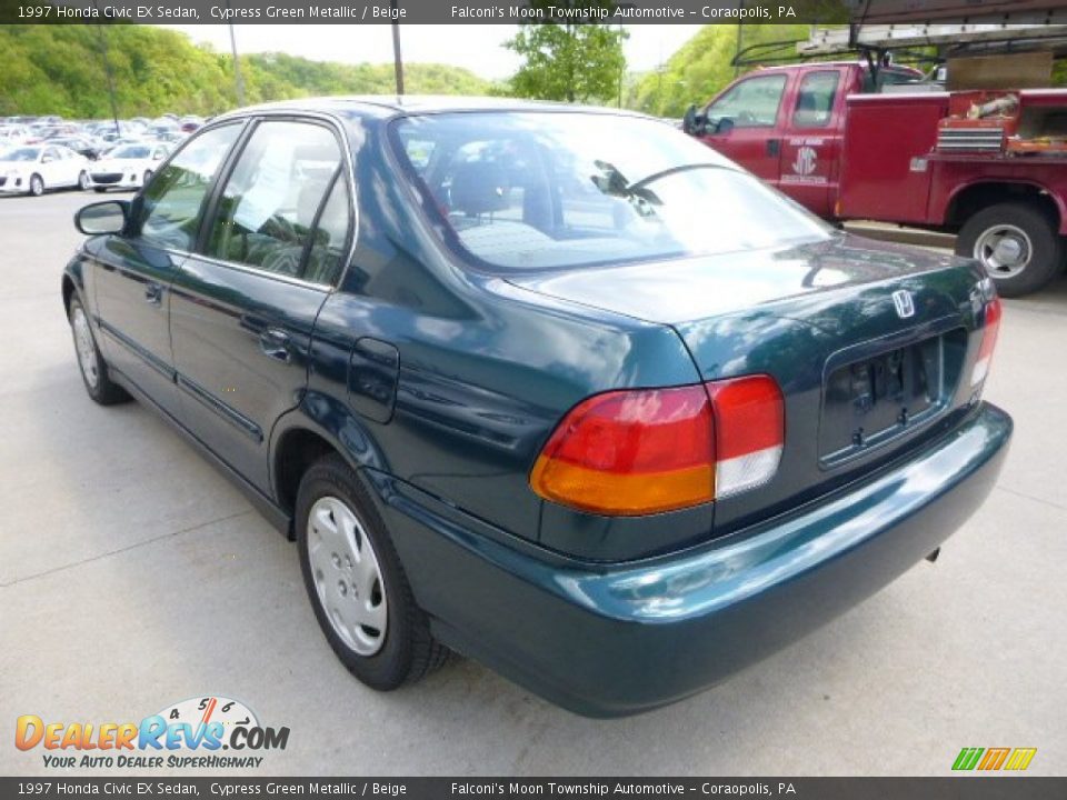1997 Honda Civic EX Sedan Cypress Green Metallic / Beige Photo #4