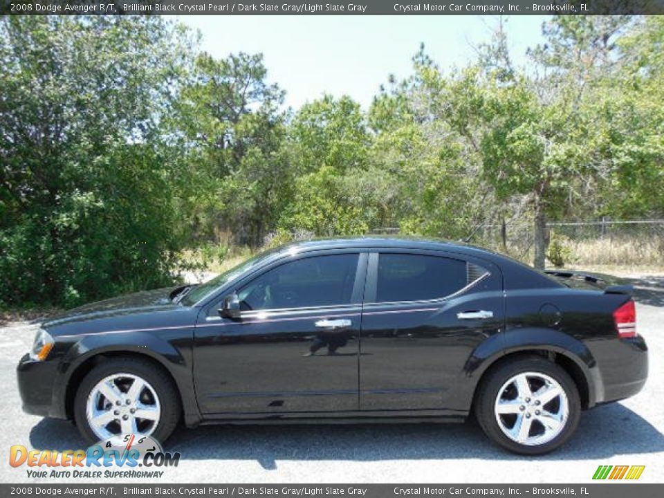 2008 Dodge Avenger R/T Brilliant Black Crystal Pearl / Dark Slate Gray/Light Slate Gray Photo #2