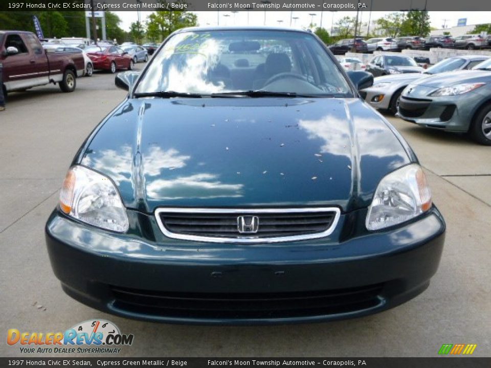 1997 Honda Civic EX Sedan Cypress Green Metallic / Beige Photo #6