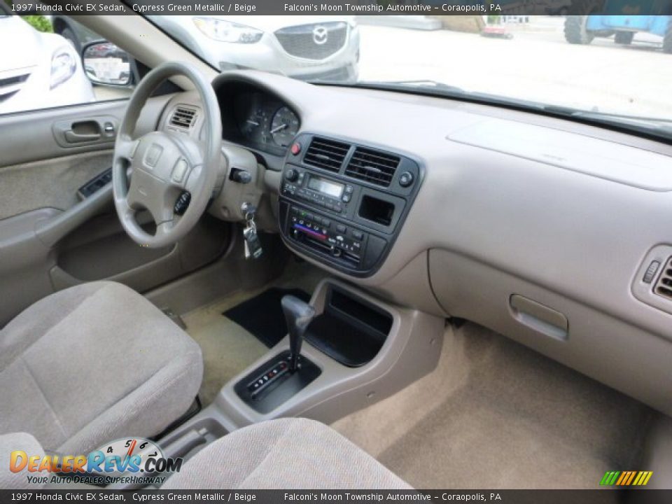 1997 Honda Civic EX Sedan Cypress Green Metallic / Beige Photo #10