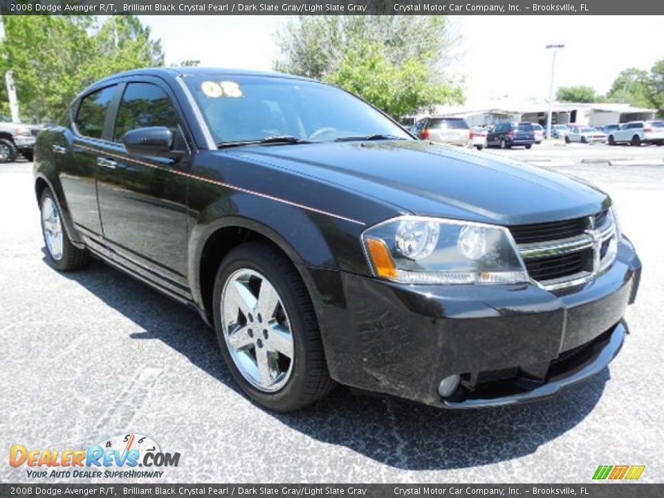 2008 Dodge Avenger R/T Brilliant Black Crystal Pearl / Dark Slate Gray/Light Slate Gray Photo #10