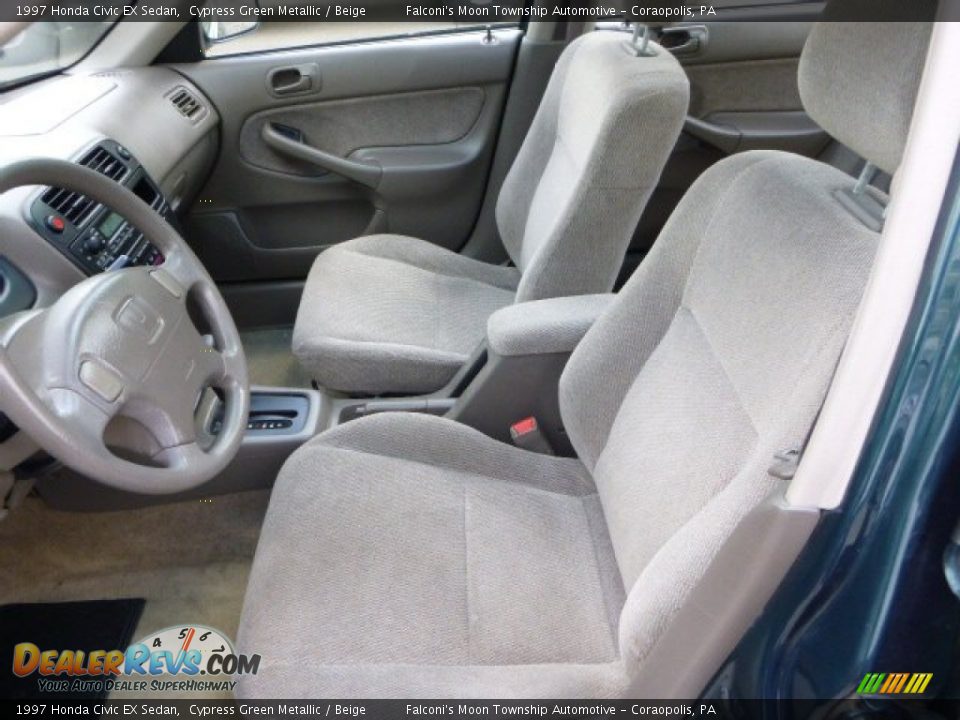 1997 Honda Civic EX Sedan Cypress Green Metallic / Beige Photo #14