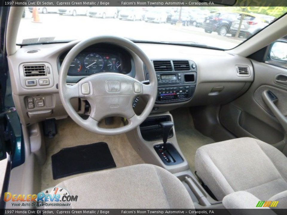 1997 Honda Civic EX Sedan Cypress Green Metallic / Beige Photo #16
