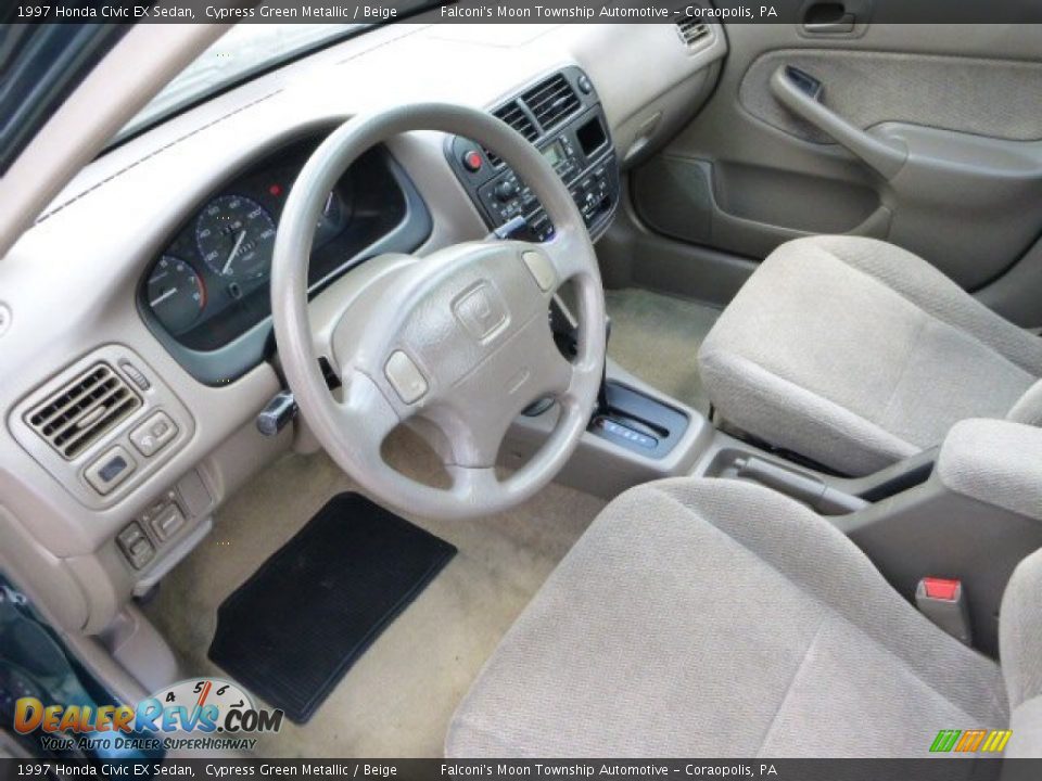1997 Honda Civic EX Sedan Cypress Green Metallic / Beige Photo #19