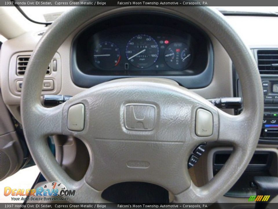 1997 Honda Civic EX Sedan Cypress Green Metallic / Beige Photo #22