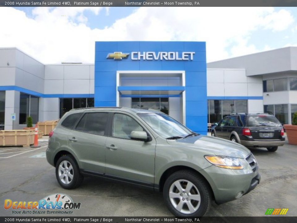 2008 Hyundai Santa Fe Limited 4WD Platinum Sage / Beige Photo #1